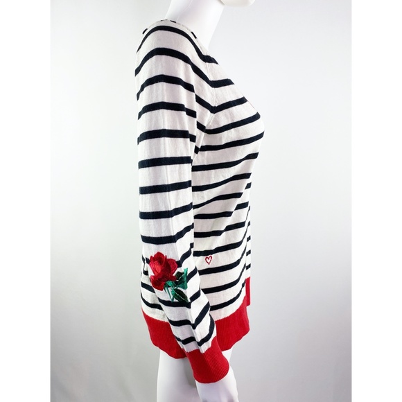 Chaser Black & White Striped Garden Knit Sweater - Picture 8 of 11